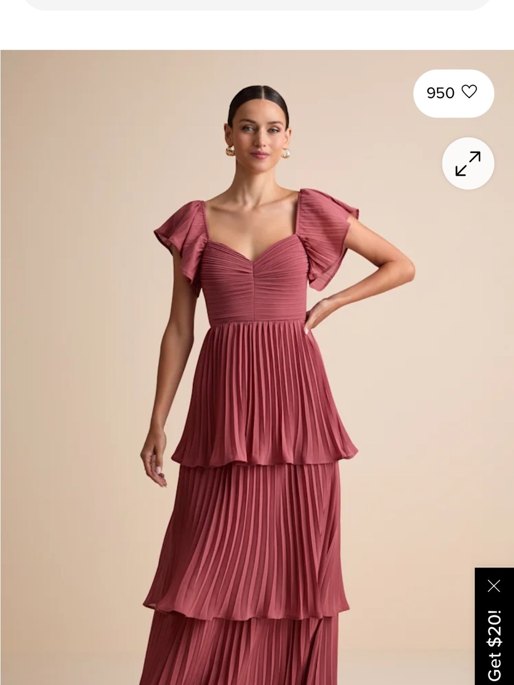 Lulu's Dusty Rose Tiered Ruffle Maxi Dress - Picture 8 of 8